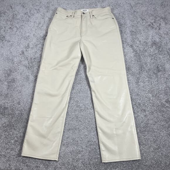 Agolde Pants Womens Size 29 Recycled Leather 90s Pinch Waist Straight Ivory - Picture 1 of 13